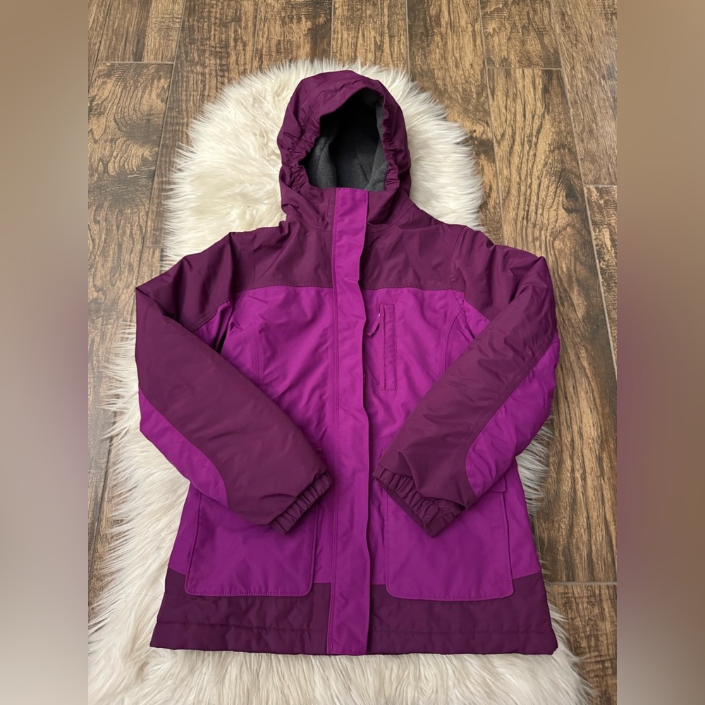 Lands’ End Kids‎ Squall Waterproof Insulated Jacket Med 10-12 Pink Purple Ski